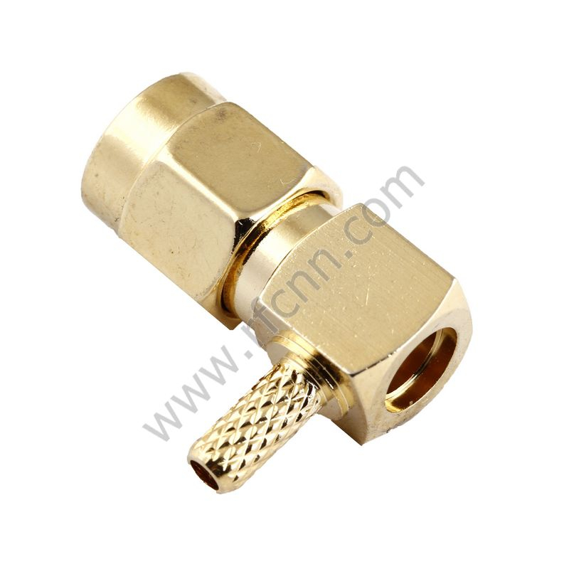 SMA αρσενικό πτύχωση δεξιά γωνία για RG316 RF Connector