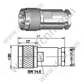 N αρσενικό σφιγκτήρα για RG58 RF Connector