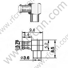 Mcx αρσενική δεξιά γωνία για τον σύνδεσμο RG405 RF