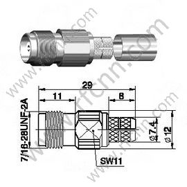 TNC θηλυκό για LMR300 RF Connector