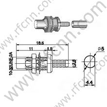 SMC Θηλυκό πάνελ για το RG174 RF Connector