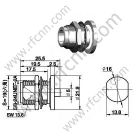 N Θηλυκό Bighead για ημι-άκαμπτο καλώδιο RG402 RF Connector