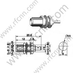 SMA θηλυκό πτύχωμα για RG178 RF Connector