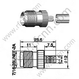 TNC θηλυκό για το RG58 RF Connector