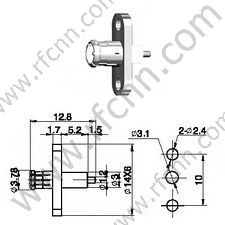 MCX αρσενικό για υποδοχή RF Micro-Strip RF