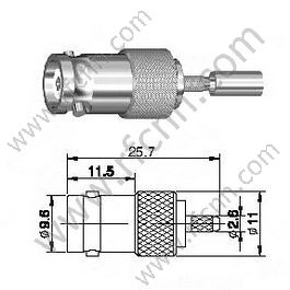 BNC Crimp Female για RG174 RF Connector