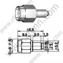 SMA αρσενικό πτύχωμα για RG178 RF Connector