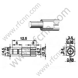 SSMB θηλυκό άκρο Mount για Connector PCB RF