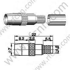 SMB αρσενικό πτύχωση για το RG58 RF Connector