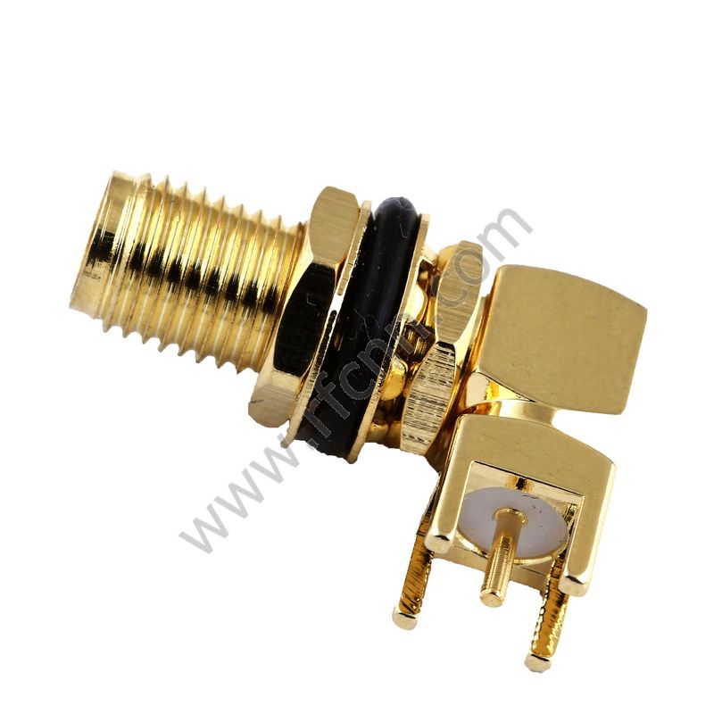 SMA θηλυκό Bulkhead δεξιά γωνία για υποδοχή PCB RF