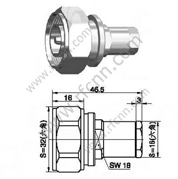 DIN αρσενικό 7/16 για 3/8 "Super Flexible Cable RF Connector