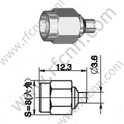 SMA αρσενικό πτύχωμα για ημι-άκαμπτο RG405 RF συνδετήρα