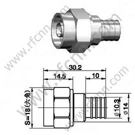 N αρσενικό για υποδοχή LMR300 RF