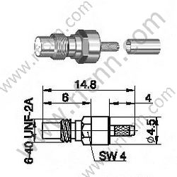 SSMC θηλυκό πτύχωμα για RG178 RF Connector