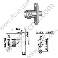 SMA θηλυκή φλάντζα τσίμπημα για υποδοχή RG405 RF