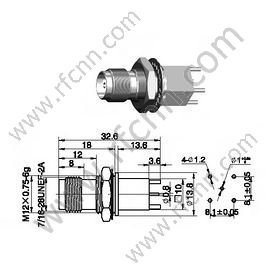 Tnc θηλυκό για υποδοχή PCB RF