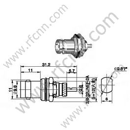 BNC Crimp γυναικείου πάνελ για το RG178 RF Connector