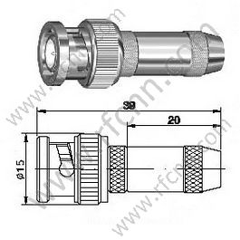 BNC Crimp αρσενικό για RG58 RF Connector