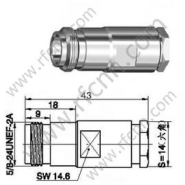 N Θηλυκό σφιγκτήρα για υποδοχή LMR300 RF