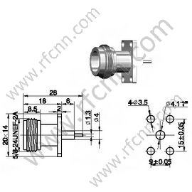 N Θηλυκό Microtrip Flange RF Connector