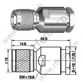 TNC αρσενικό σφιγκτήρα για το RG213 RF Connector