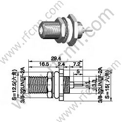 F Θηλυκό βύθισμα RF Bulkhead RF