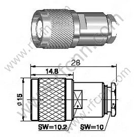 TNC αρσενικό σφιγκτήρα για RG58 RF Connector