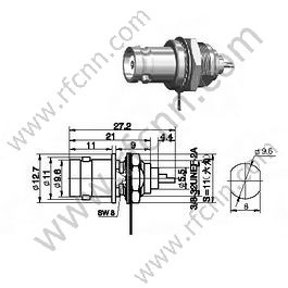 BNC θηλυκό bulkhead πάνελ Mount RF Connector