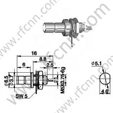 SMB θηλυκό bulkhead mount rf rf