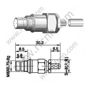 SMZ θηλυκό για υποδοχή RG179 RF